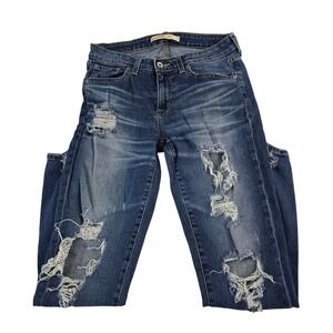 Big Star Maddie Skinny Jeans Distressed Ripped Destroyed Dark Wash‎ Women's